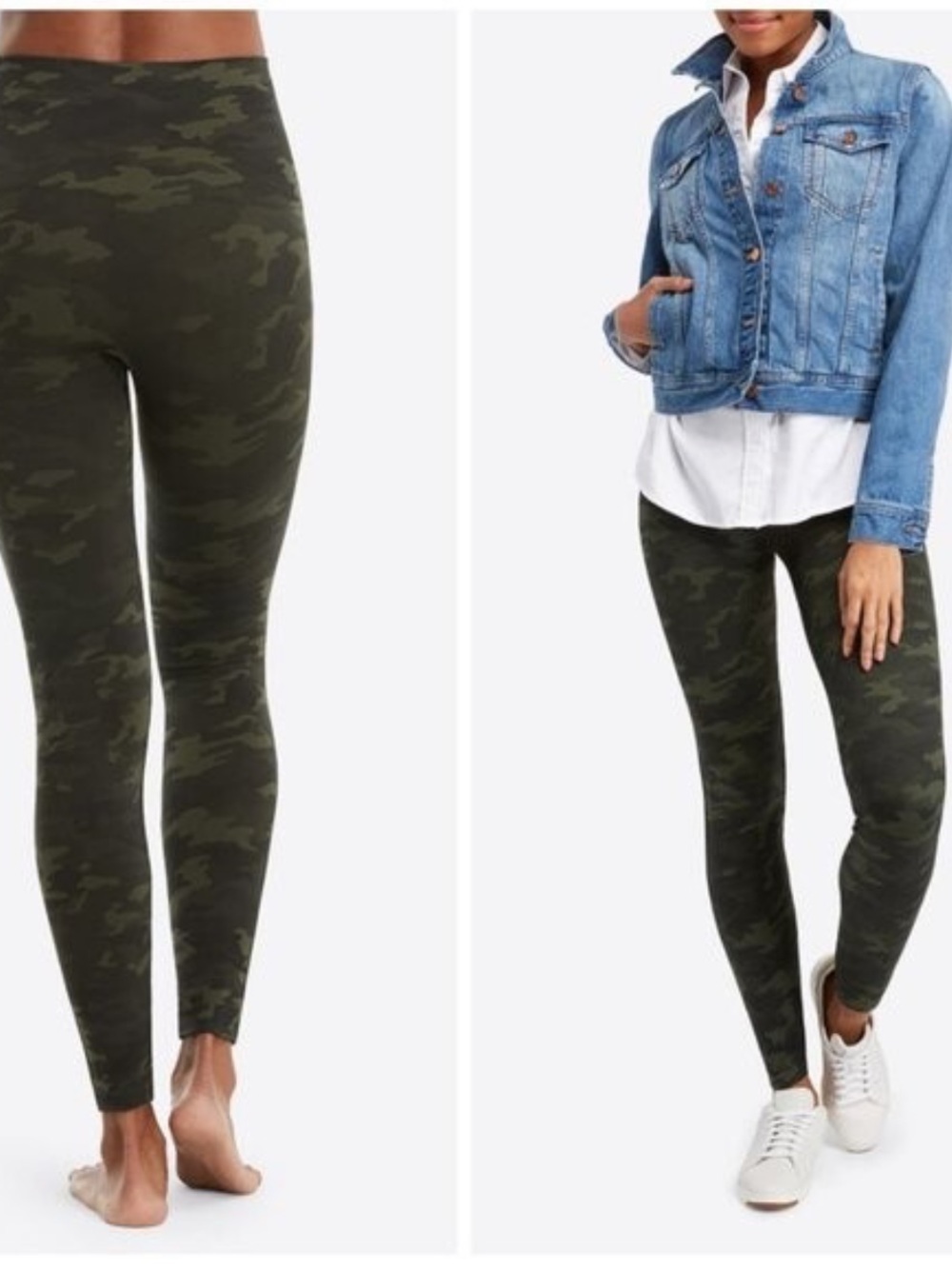 NWT SPANX - Look At Me Now Leggings - GREEN CAMO Sz S
